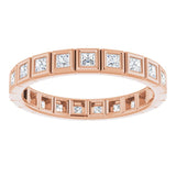 10K Rose Gold 3/4 CTW Natural Diamond Eternity Band Size 7.25