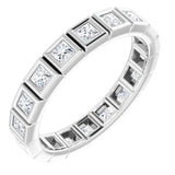 10K White Gold 9/10 CTW Natural Diamond Eternity Band Size 6.25