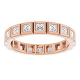 10K Rose Gold 9/10 CTW Natural Diamond Eternity Band Size 6.5