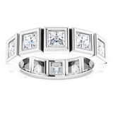 10K White Gold 2 3/8 CTW Natural Diamond Eternity Band Size 5.25