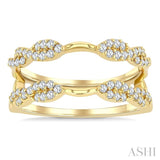 3/8 Ctw Entwined Round Cut Diamond Insert Ring in 14K Yellow Gold