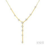1 Ctw Round Cut Diamond Y-Shape Bar Link Fashion Necklace in 14K Yellow Gold