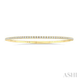 1 Ctw Round Cut Diamond Halfway Straight Flex Bangle in 14K Yellow Gold