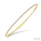1 Ctw Round Cut Diamond Fullway Straight Flex Bangle in 14K Yellow Gold