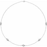 14K White Gold 1 CTW Natural Diamond 5-Station 18