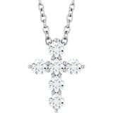Sterling Silver 1/4 CTW Natural Diamond Cross 16-18