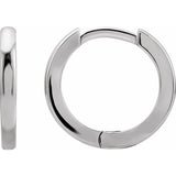 14K White Gold Hinged 15 mm Hoop Earring