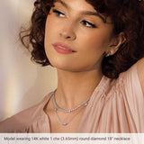 14K White Gold 1/4 CTW Lab-Grown Diamond 3-Station 18" Necklace