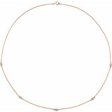 14K Rose Gold 1/4 CTW Lab-Grown Diamond 5-Station 18