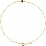 14K Yellow Gold Natural Mozambique Garnet Bezel-Set Solitaire 6 1/2-7 1/2