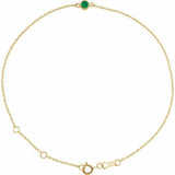 14K Yellow Gold Natural Emerald Bezel-Set Solitaire 6 1/2-7 1/2