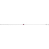 14K White Gold Natural Pink Tourmaline Bezel-Set Solitaire 6 1/2-7 1/2" Bracelet