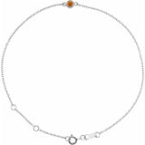 Platinum Natural Citrine Bezel-Set Solitaire 6 1/2-7 1/2
