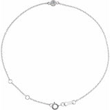 14K White Gold Natural White Sapphire Bezel-Set Solitaire 6 1/2-7 1/2