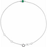 14K White Gold Lab-Grown Emerald Bezel-Set Solitaire 6 1/2-7 1/2