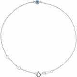 Platinum Natural Aquamarine Bezel-Set Solitaire 6 1/2-7 1/2