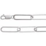 Sterling Silver 6.2 mm Paperclip-Style 7" Chain