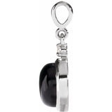 Platinum 6 mm Natural Black Onyx & .03 CT Natural Diamond Cabochon Pendant