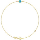 14K Yellow Gold Natural Blue Zircon 6 1/2-7 1/2