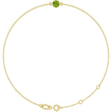 14K Yellow Gold Natural Peridot 6 1/2-7 1/2