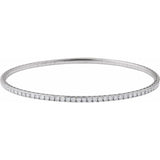 14K White Gold 2 CTW Natural Diamond  Flexible Bangle 7