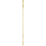 14K Yellow Gold Natural White Sapphire Bezel-Set 3-Stone 6 1/2-7 1/2" Bracelet