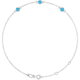 14K White Gold Natural Aquamarine Bezel-Set 3-Stone 6 1/2-7 1/2