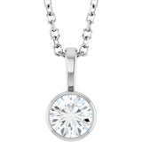 Platinum 1/3 CT Lab-Grown Diamond Bezel-Set Solitaire 16-18