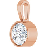 14K Rose Gold 1/2 CT Lab-Grown Diamond Bezel-Set Solitaire Pendant