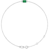 14K White Gold Lab-Grown Emerald 6 1/2-7 1/2