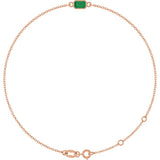 14K Rose Gold Natural Emerald 6 1/2-7 1/2