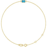 14K Yellow Gold Natural Blue Zircon 6 1/2-7 1/2