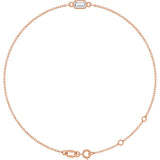 14K Rose Gold Natural White Sapphire 6 1/2-7 1/2