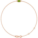 14K Rose Gold Natural Peridot 6 1/2-7 1/2