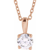 14K Rose Gold 1 1/2 CT Lab-Grown Diamond 18" Necklace