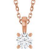 14K Rose Gold 1/4 CT Lab-Grown Diamond 18