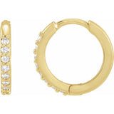 Platinum 1/6 CTW Natural Diamond Hinged 10 mm Hoop Earrings