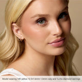 Platinum 1/6 CTW Natural Diamond Hinged 10 mm Hoop Earrings