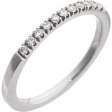 10K White Gold Natural Diamond Stackable Ring