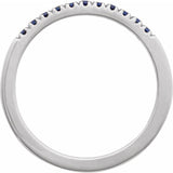 10K White Gold Natural Blue Sapphire Stackable Ring