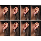 Platinum 1/2 CTW Natural Diamond Inside-Outside 19 mm Hinged Hoop Earrings