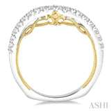 3/8 Ctw Round Diamond Wedding Band in 14K White and Yellow Gold
