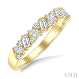 5/8 Ctw Zigzag Mixed Diamond Cut Fashion Band in 14K Yellow Gold
