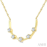 1/6 Ctw Round Cut Diamond Smile Bar Necklace in 10K Yellow Gold
