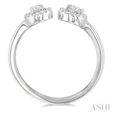 3/8 Ctw Toi Et Moi Pear, Oval and Round Cut Diamond Open Fashion Ring in 14K White Gold