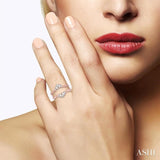 3/8 Ctw Baguette and Round Cut Diamond Insert Ring in 14K Rose Gold