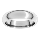 14K White Gold 5 mm Comfort-Fit Half Round Band Size 6