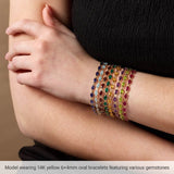 14K Yellow Gold Natural Peridot 7 1/4" Bracelet