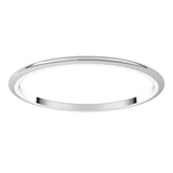 Platinum 1 mm Half Round Band Size 5.5