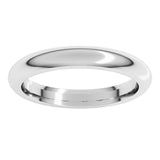 14K White Gold 3 mm Comfort-Fit Half Round Band Size 10